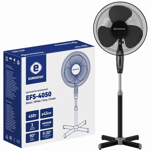 EUROSTEK Fan EFS4050 Black