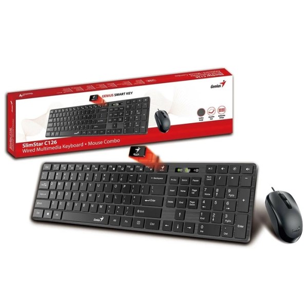 GENIUS Клавиатуры и комплекты Slimstar C126 USB Black