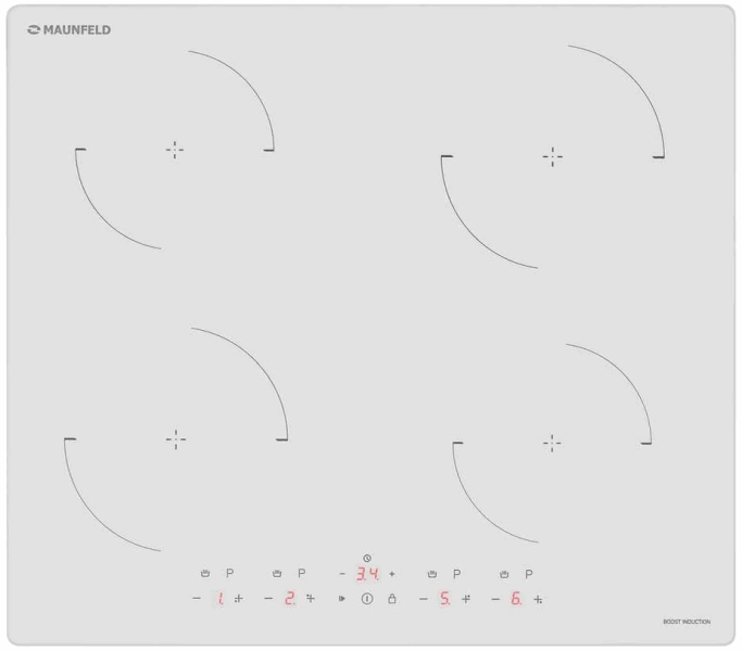 MAUNFELD Встраиваемая индуктивная варочная панель CVI604EXWH