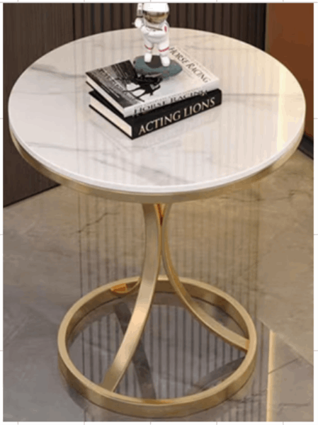 BONITA Table Round Gold+white 50cm*70(h)