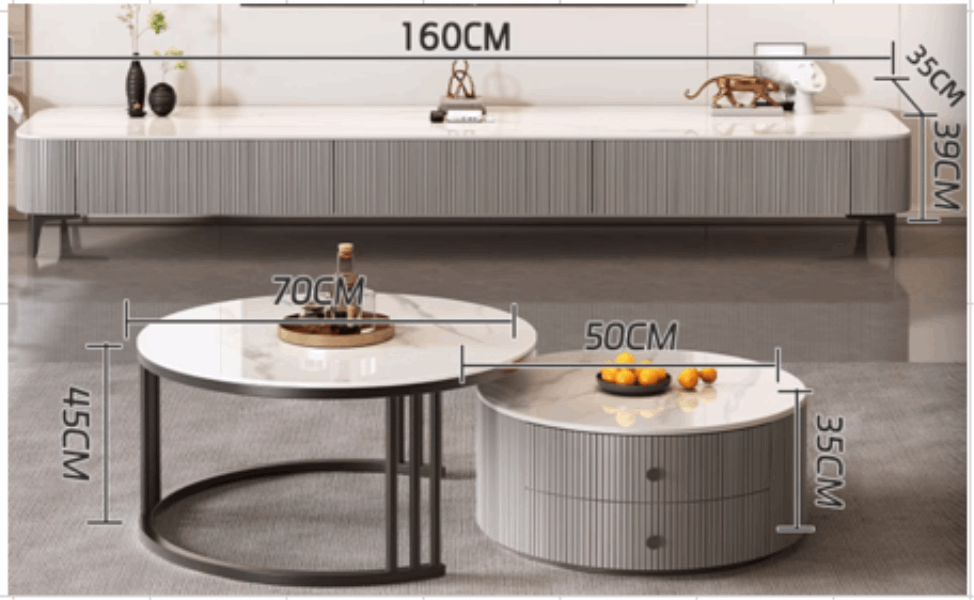 BONITA TABLE TV & Coffe set 160cm+50*70