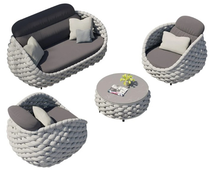 BONITA Բացօթյա բազմոցի հավաքածու 2+1+1 (150x85*73)