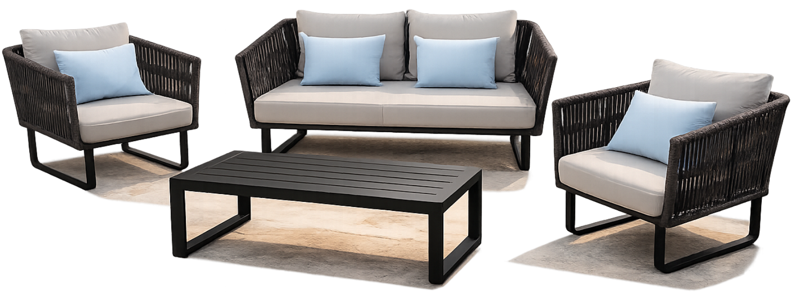 BONITA Բացօթյա բազմոցի հավաքածու 2+1+1TABLE (140*70*73)