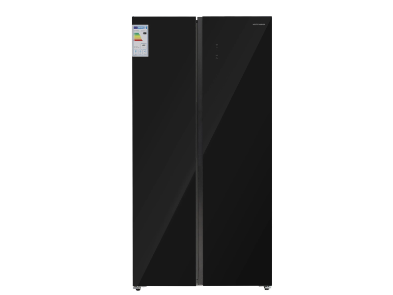 HOFFMANN Дверцы холодильника бок о бок HR605NFSBS-Black-Glass