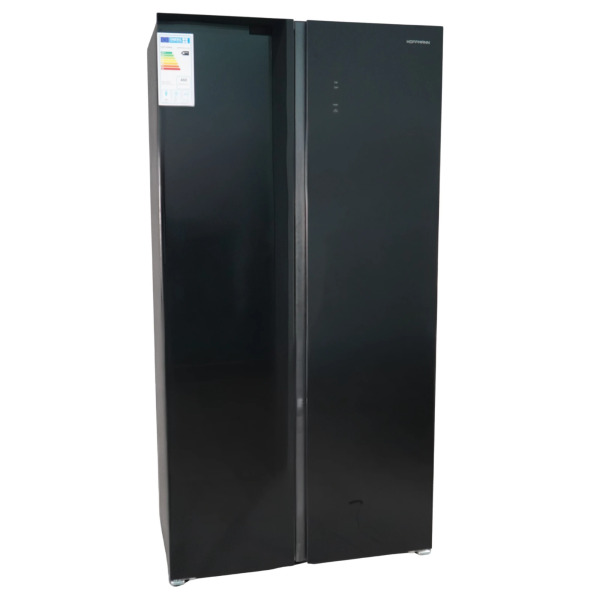 HOFFMANN Սառնարան դռները կողք կողքի HR605NFSBS-Black-Glass