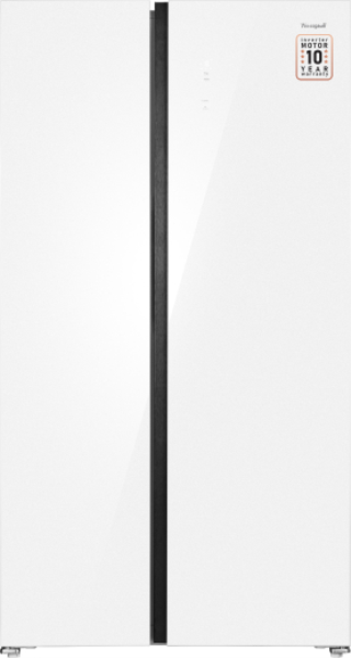 WEISSGAUFF Սառնարան դռները կողք կողքի WSBS550 White Glass