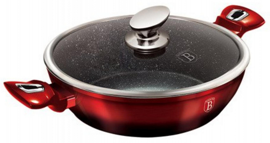 Berlinger Haus Frypan with Lid
 BH1626 (28SM /3.8L)Black Burgundy