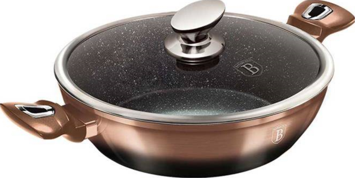 Berlinger Haus Frypan with Lid
 BH1893 (28sm/3) Rose Gold Noir