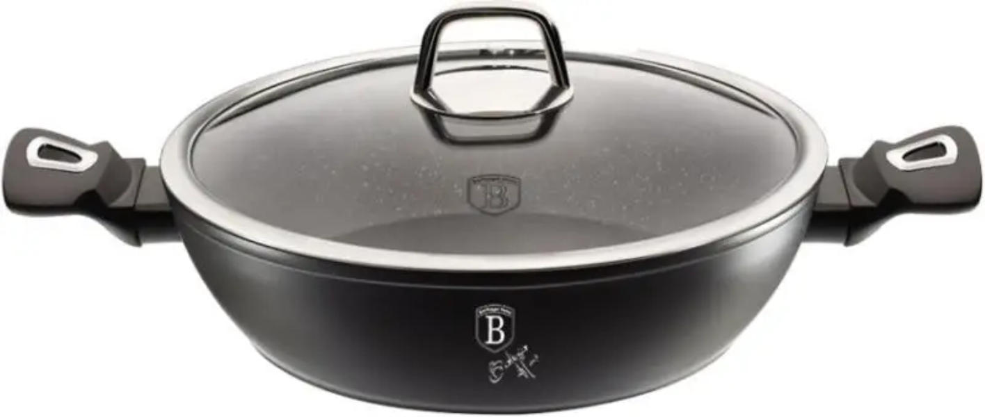 Berlinger Haus Frypan with Lid
 BH6609 (28sm/3․8L) Shiny Black