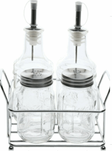 EH CRUET SET GLASS 033652 (5pcs)