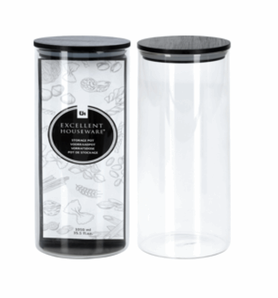 EH STORAGE JAR GLASS WITH LID 040683 (1050ML)