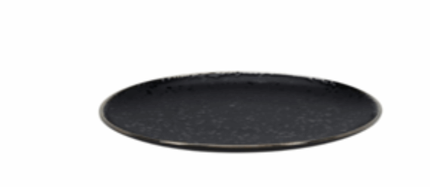 EH PLATE 386388 (20CM) Black With Golden R