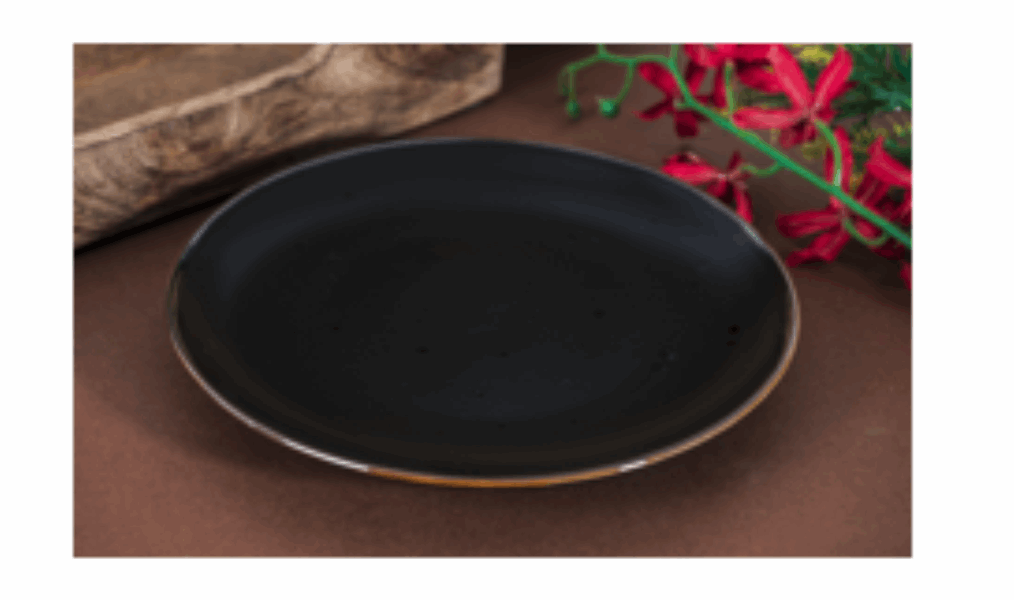 EH PLATE 386389 (28CM) Black With Gold